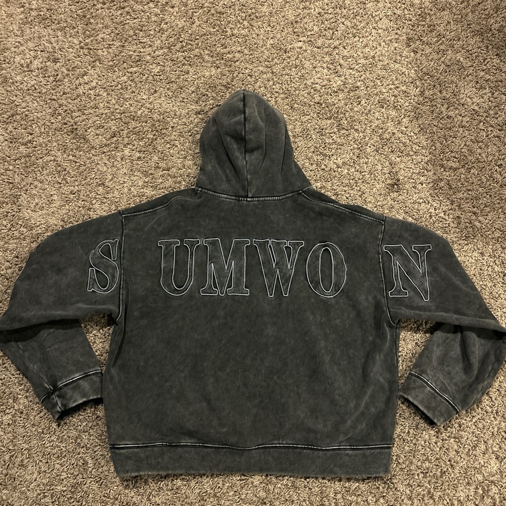 Black SUMWON Hoodie with Bold Lettering
